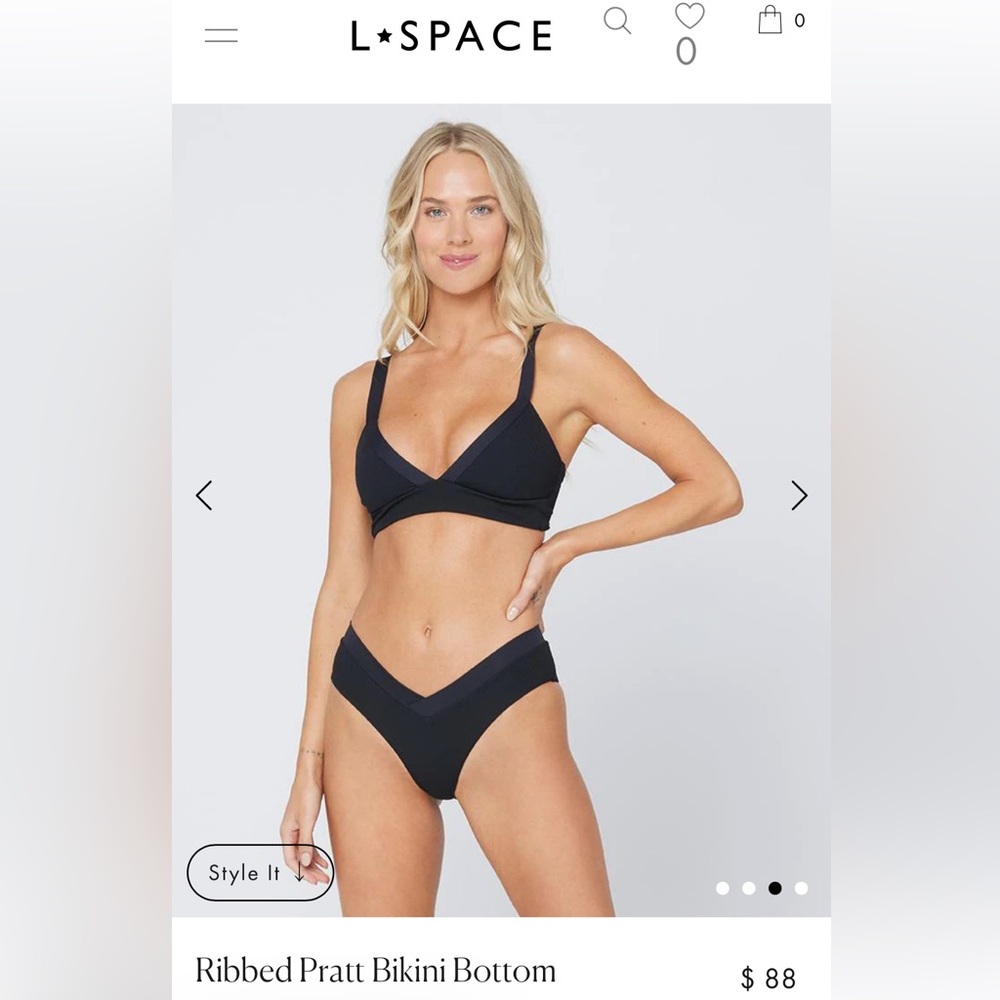 LSPACE- Ribbed Pratt Bikini bottom